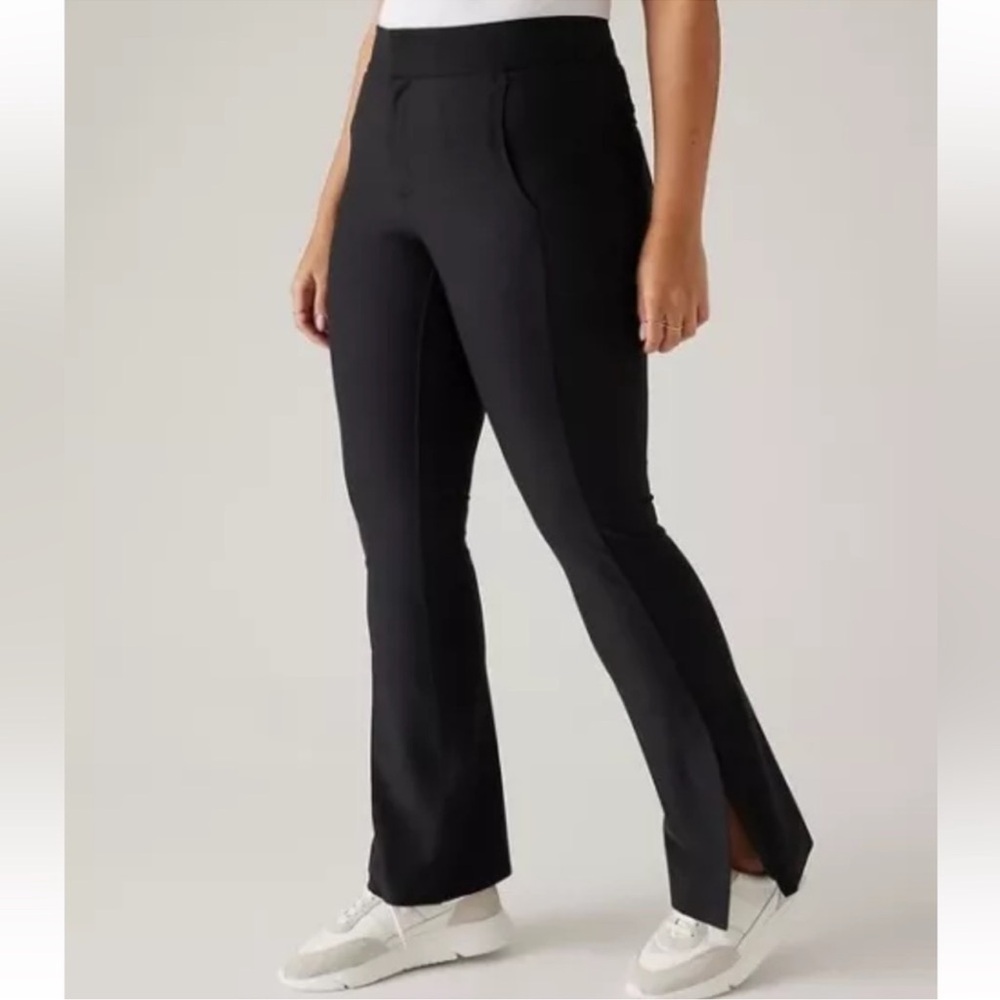 Athleta Stellar Flare Trouser Pant Plus Size 20 Black Zipper Leg NWT